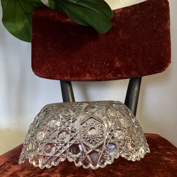 Vintage Crystal punch bowl style planter - Picture 3 of 3